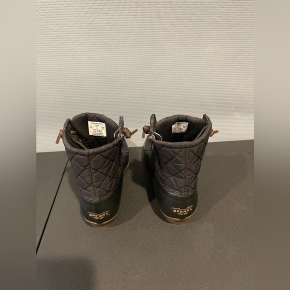 Sperry Black Matte Children Salwater Water Resistant Boots - Picture 3 of 7